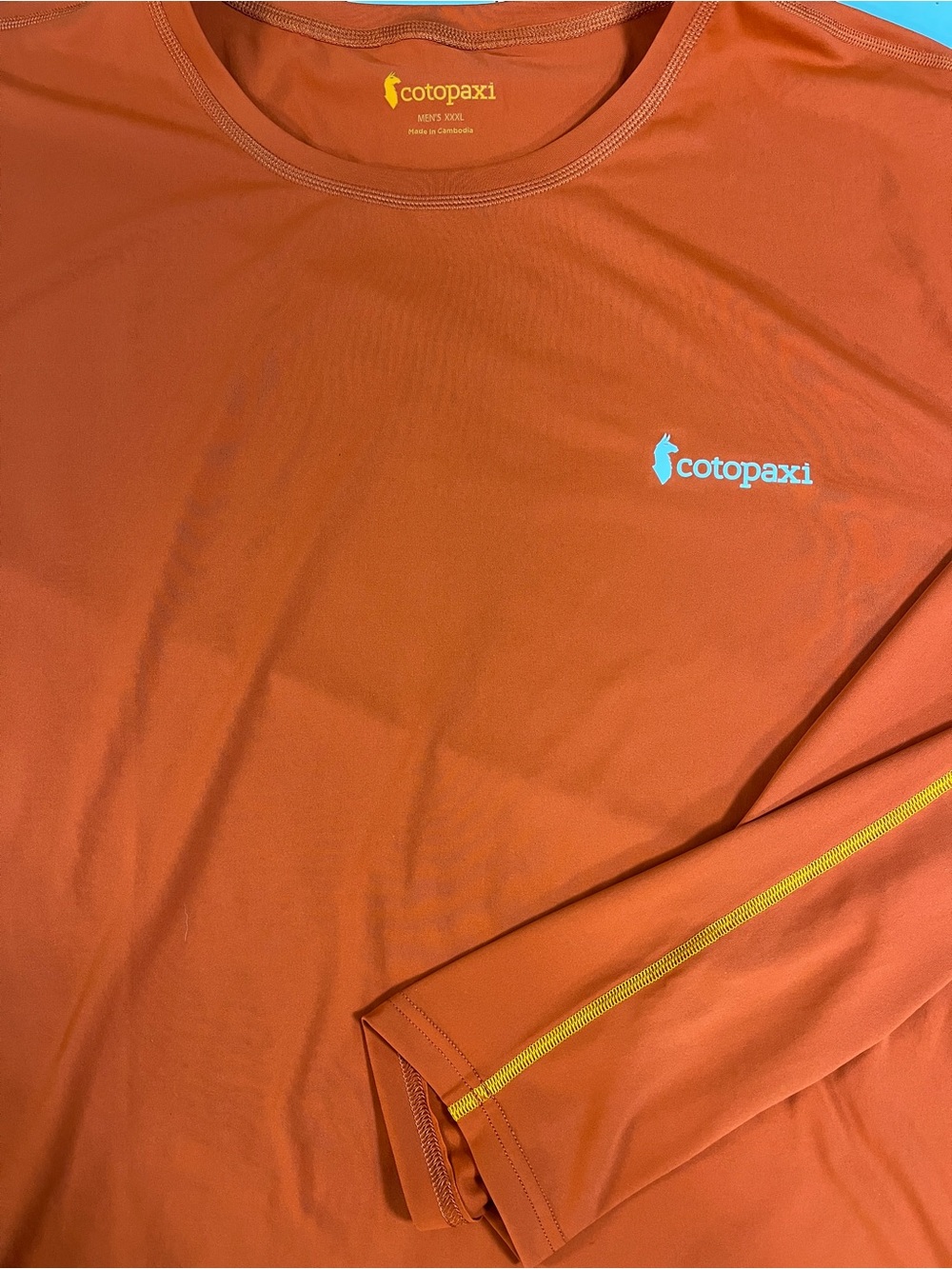 Cotopaxi Orange Men's XXXL Performance Tee long sleeve outdoors do good